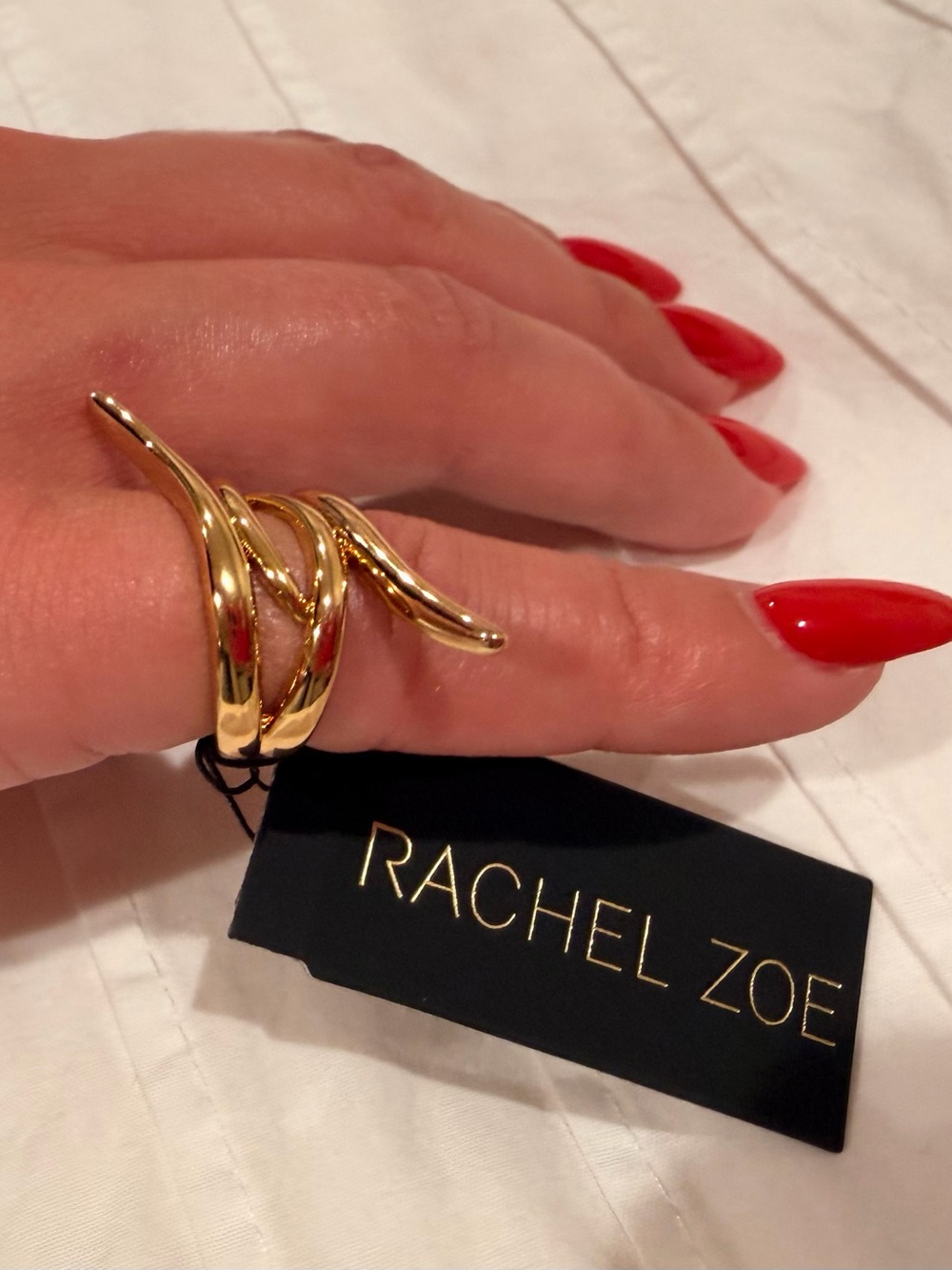 Rachel Zoe Polished Goldplate Midi Sculptural Knot Ring - Picture 10 of 12